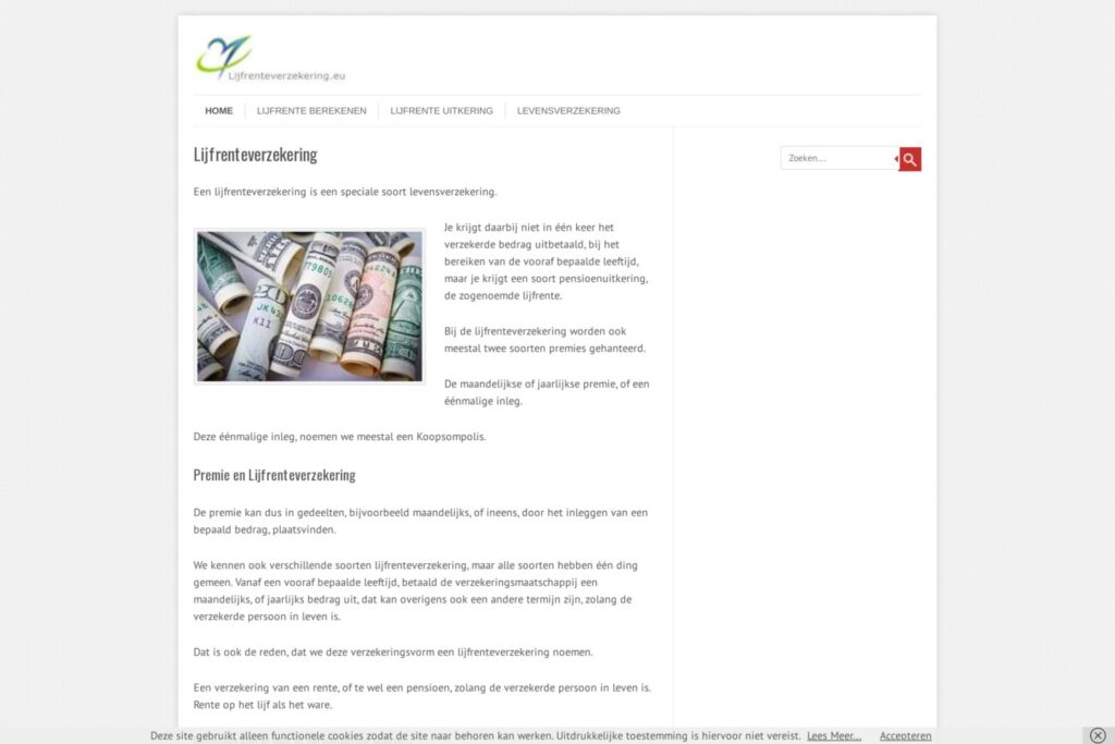 lijfrenteverzekering.eu Partnerlink BlossomYourContent Shop