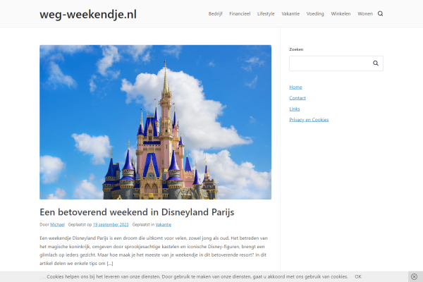 weg-weekendje.nl - Sponsored content (incl. content)